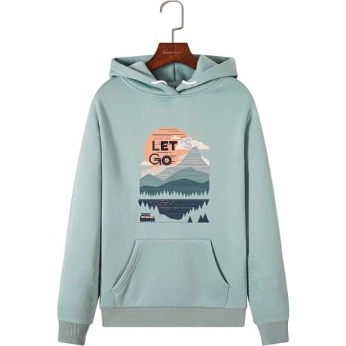 Cropped Hoodie Sweatshirt New Mountain Print Kawaii Hoodies Women Clothes Pink Pullover Hoody Women Winter Hoodie Sleeve Top