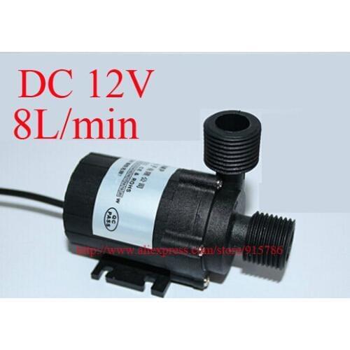 Mini 3905 Water Pump, DC12V brushless pump Solar Heating mute bath water circulating pump 8L / min