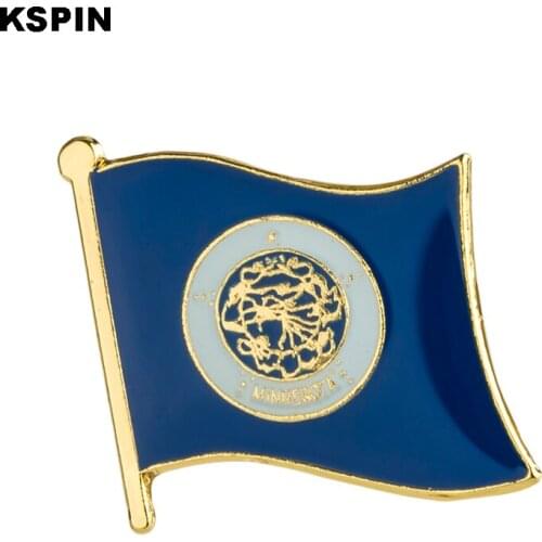U.S.A Minnesota Republic State Badges Flag Badge Flag Lapal Pin On Backpack Pins For Clothes 10pcs XY0229