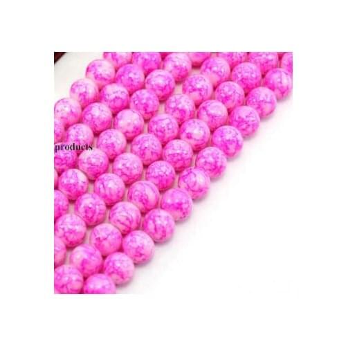 130pcs/lot rose pink Glass Round Beads 6MM DIY Beads For Jewelry bracelet necklace Making Wholesale fdg4s