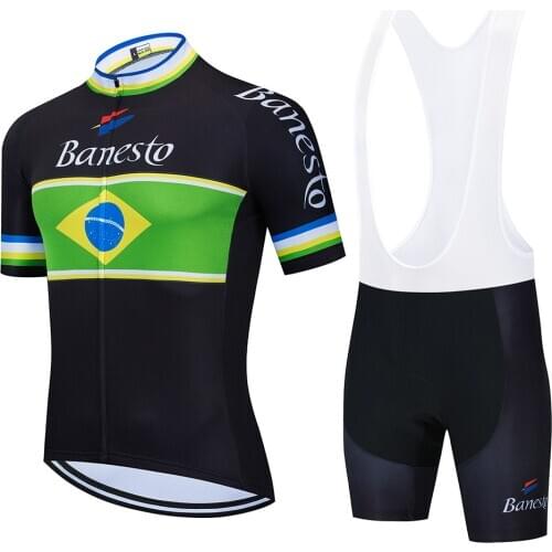 2020 Team BRAZIL Cycling Jersey Set 9D Bike Shorts Suit Ropa Ciclismo Mens Summer Quick Dry Bicycle Clothing Maillot Culotte