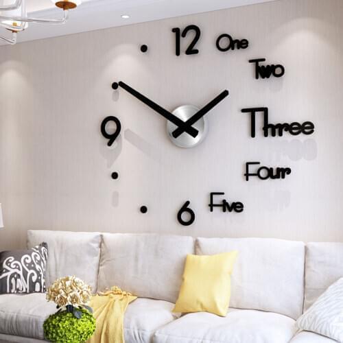 3D Wall Clock Modern Design DIY Digital Wall Clock Acrylic Stickers Home Office Decor Wall Watch for Living Room Decoration