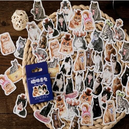 46pcs/box twilight garden cute cat decoration sticker DIY diary clipboard photo album notebook stationery sticker