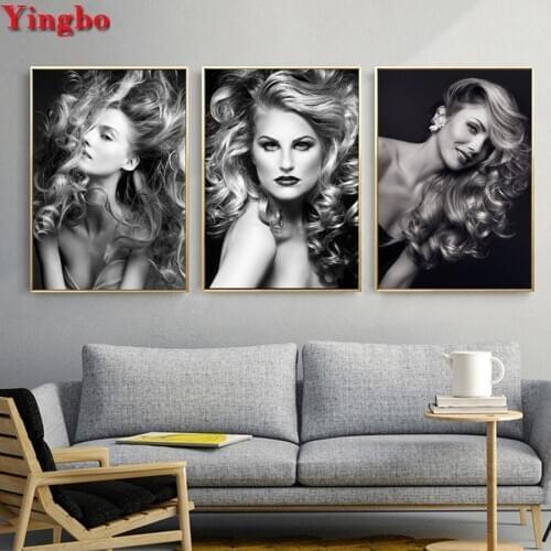 5D Diy Diamond Painting Cross Stitch Sexy woman Diamond Embroidery 3pcs/set Full Rhinestones Painting Mosaic Inlay Room Decor