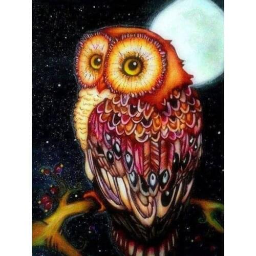 5d diy diamond embroidery moonlight cute owl diamond painting Cross Stitch full square&round Rhinestone mosaic home decoration