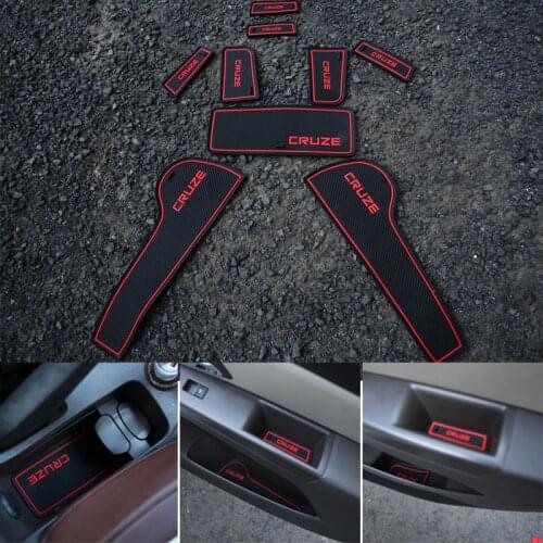 Car Anti-slip Non-slip Rubber Water Cup Sticker Gate Slot Pad Door Groove Mat for Chevrolet Cruze 2009 - 2015 Accessories