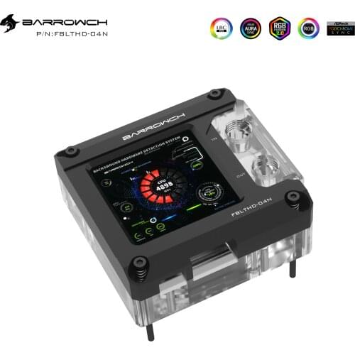 Barrowch RGB CPU Water Cooling Block TFT HDMI Display for Intel 115x 1200 FBLTHD-04N