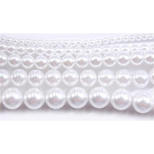 4/6/8/10/12mm Imitation Pearls Beads ABS loose Round Beads For DIY Sewing Clothing Jewelry Necklace Decorations Accessories