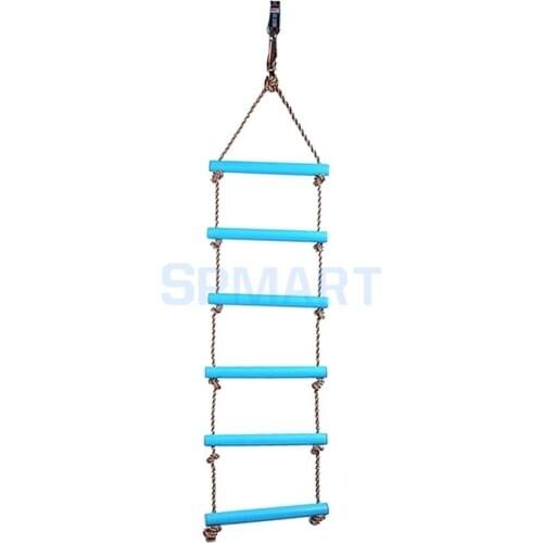 Kids Indoor and Outdoor Playhouse 2M 6 Rungs Rope Climbing Ladder Backyard Tree House Toy Blue