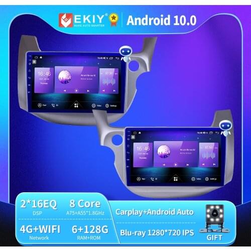 EKIY 36EQ Android 9.0 Car Radio For Honda FIT Right 2008 2009 2010-2013 Navigation GPS Multimedia Payer No 2 Din 2DIN DVD Unit