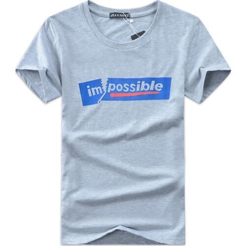 Printed Impossible T-shirts Summer New Men T Shirts Short Sleeve O Neck Slim Men Tees Shirts Men 4 Colors