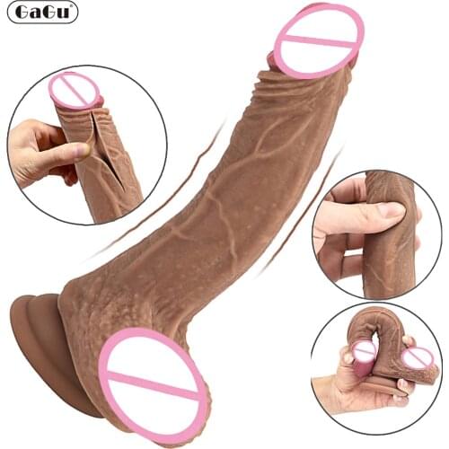 GaGu 8 Inch Large Realistic Liquid Silicone Penis Dildo Sex Toy for Women Masturbator G Spot Sex Dildo with Sucker Big Dick Cock