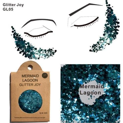 GL05 one pack of Mermaid Lagoon Face Glitter Festival also be Hair Root Glitter, Beard Shimmer, Eyebrow Glitter Body Paint