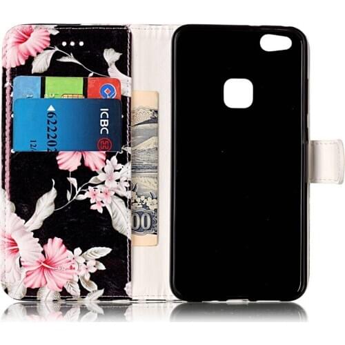 Go2linK For Huawei P10 Marble Pattern Wallet ID Card Holder Leather phone cases cover for Huawei P10 Lite Flip Phone Case