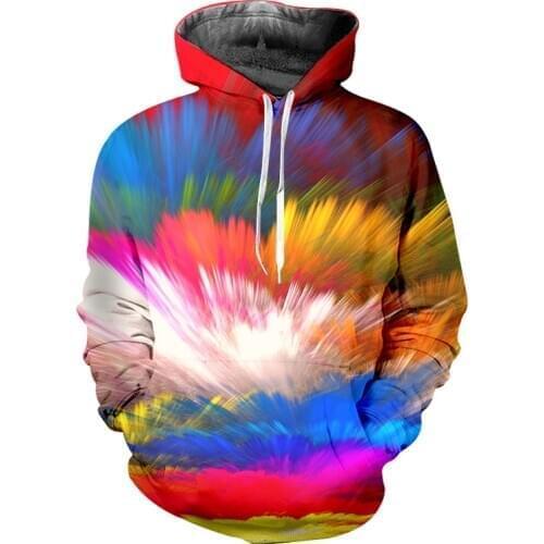 IFPD EU Size Mans/woman 3d Tie Dye Cool Printed Hoodies Colorful Splash Paint Sweatshirts Casual Hip Hop Streetwear Pullover 7XL