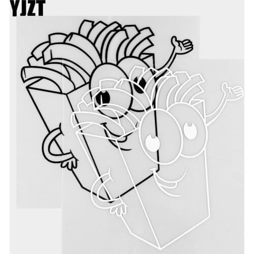 YJZT 13.1×14CM Personality French Fries Car Sticker Windows Body Decoration Vinyl Decals Black / Silver 20B-0303