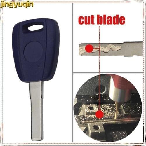 Jingyuqin Uncut/Cut Blade Flip Folding Remote Car Key Case Key Shell Fob Replacement For Fiat 500 Ducato Transponder Key