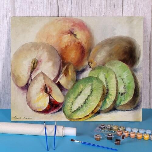 Oil Painting Style Fruits Paint By Numbers Set Oil Paints 40*50 Painting On Canvas Home Decoration Children Drawing
