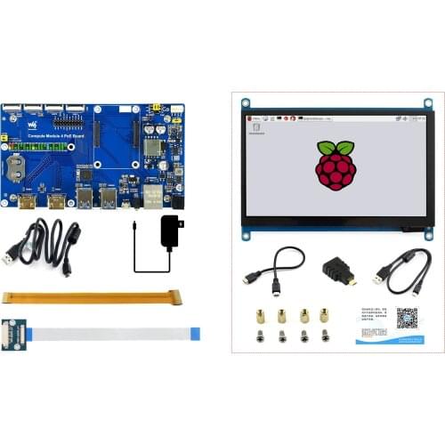 Compute Module 4 Acce D CM4Display accessory kit with waveshare PoE Board,Provide better peripheral support,Quickly evaluateCM4