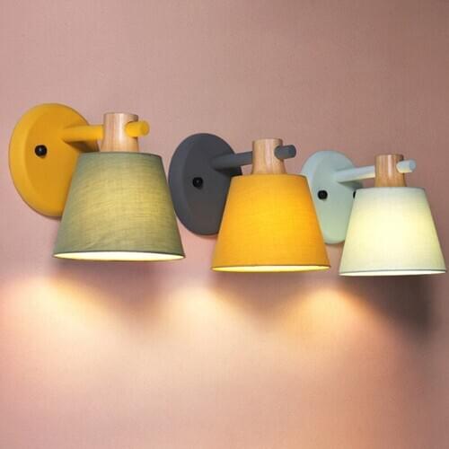 Bedroom warm bedside lamp dining room study light simple personality living room macaron light shadow wall lamp