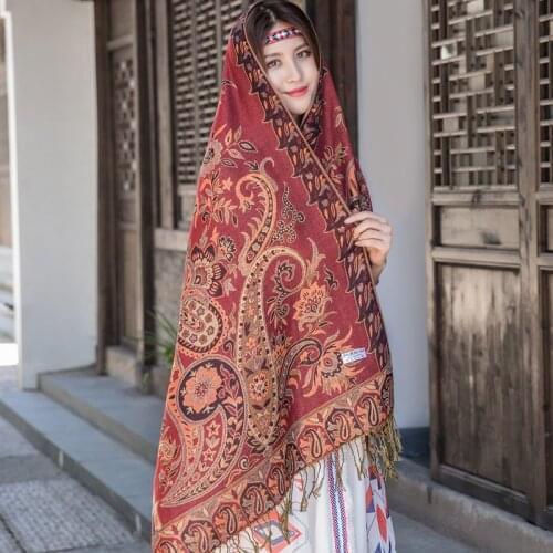 Hot Sale Women Autumn Winter New Shawl Oversized Women Poncho All -Match Travel Scarves Jacquard Bohemian Shawl Scarf