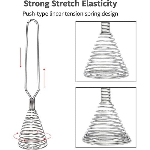 Mini Egg Beaters Drinks Milk Coffee Foam Whisk Eggs Mixer Cream Steel Tools Stainless Coil Multifunction Stiring Spring E7W6