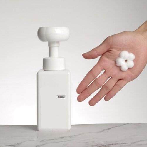 250/450ML Liquid Soap Dispenser Flower Foam Bottle Refillable Hand Soap Dispenser Bathroom Pump Bottle