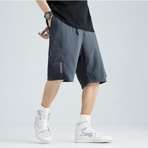 Mens Summer Cargo Shorts Long Oversize Shorts Trendyol Fashion Rahat Şort Tracksuit Pants Loose Black Casual Male Clothing 2021