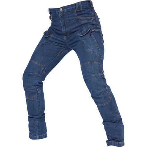 Outdoor Mens Tactical Jeans Camping Multi-pockets Casual Military Daily Solid Jeans High Quality Hiking Trekking Fishing Pants