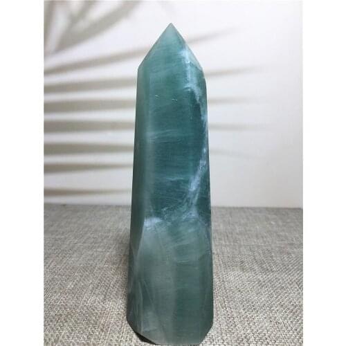 Natural Fluorite Crystals Healing Tower Reiki Treatment Quartz Gemstones Hexagonal Prisms Wand Ornament For Home Decoration