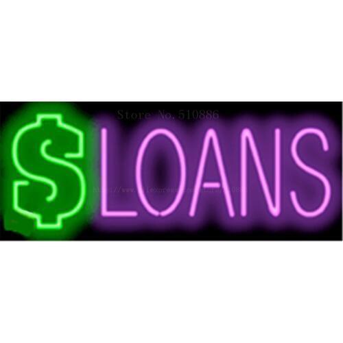 17*14" Loans NEON SIGN REAL GLASS BEER BAR PUB LIGHT SIGNS store display Restaurant Shop Advertising Business Lights