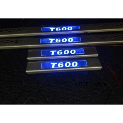 Stainless Steel LED Scuff Plate/Door Sill Door Sill scuff plate door sill Car Styling For Zotye T600 2014-2018