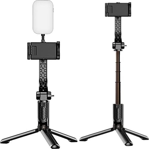 Anti-Shake Handheld Selfie Stick For Smartphone 360 Degree Rotation Foldabl Stabilizer With Foldabl Tripod