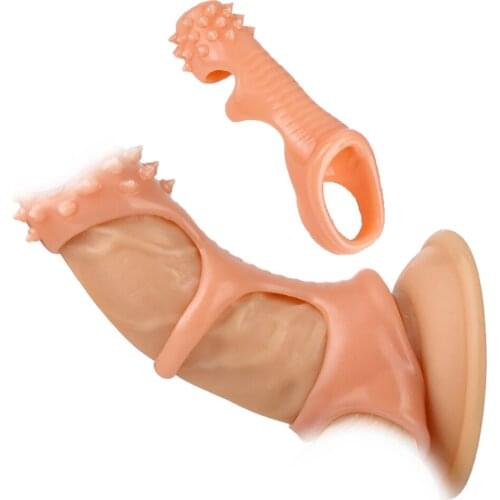 Mens Hollow Half-enclosed Penis Sleeve Quad Lock Fine Ring Delay Sleeve Big Wolf Teeth Couple Stimulation Sleeve Sex Toy