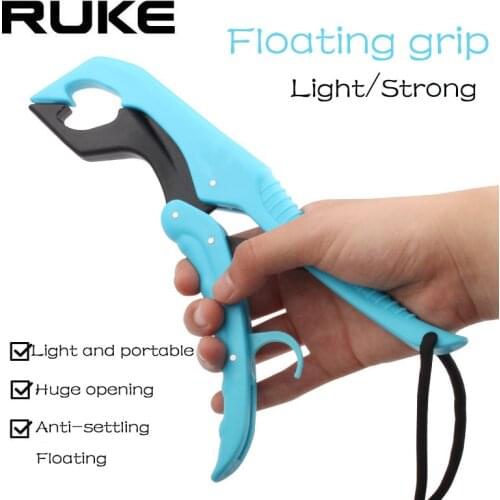 RUKE New PP Hard Plastic Fishing Grip Fish Lip Grip Gripper Grabber Floating Grips Fishing Tackle Tool Portable 9 Inches