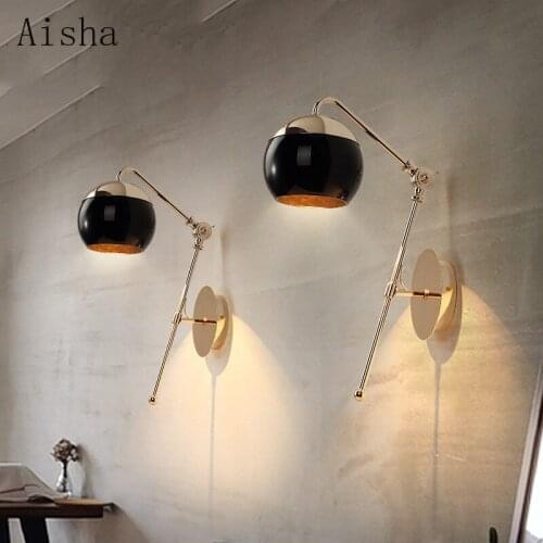 Modern Home Art Black Glass Ball Wall Lamp Restaurant Balcony Lamp Coffee Shop Bedside Lamp Aisle Wall Lamp Decoration