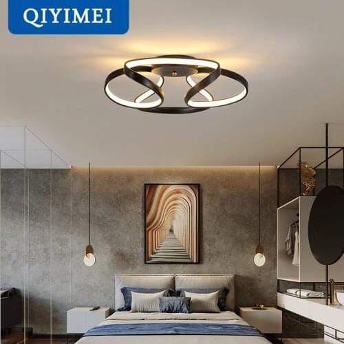 Modern LED Chandelier Lights For Living Study Room Bedroom Foyer Decoration Gold Black Color Indoor Lighting Luminaria AC85-260V