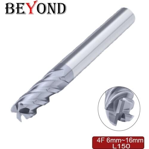 BEYOND 4Flutes Lengthened Round Nose End Mills Tungsten Steel L150 HRC50 CNC Machining Center Cutter Carbide Milling Tools