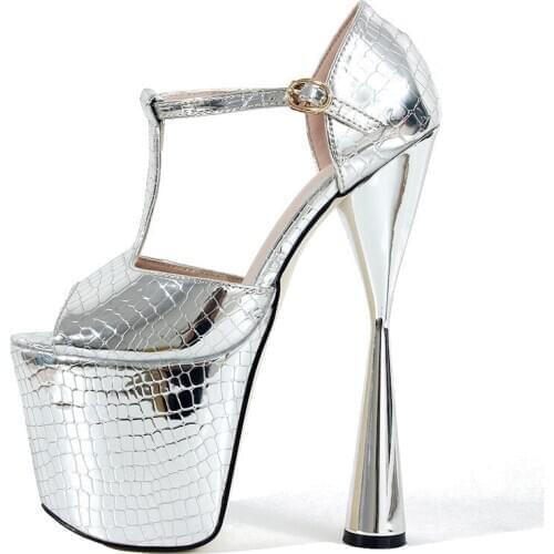 Dress Women Pumps 20CM Hoof High Heels Party Shoes Nightclub PU Buckle Strap Peep Toe Fashion Wedding pumps women shoes 2020