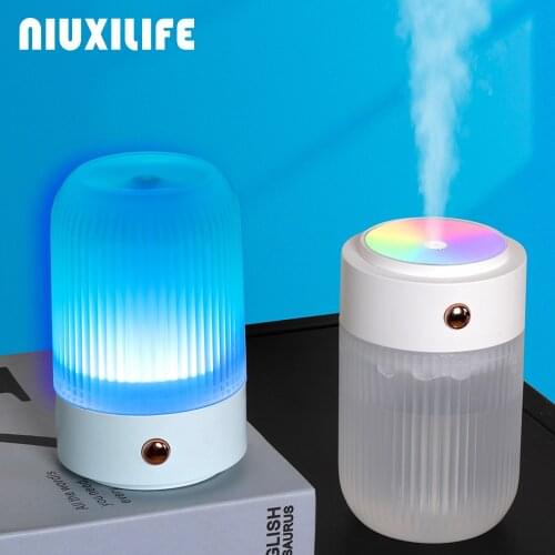 NIUXILIFE Ultrasonic Mini Air Humidifier 250ML USB Aroma Essential Oil Diffuser Home Car Fogger Mist with LED Night Lamp 2021