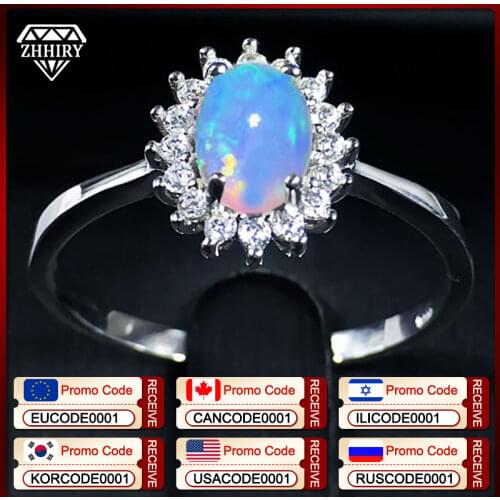 ZHHIRY For Woman Genuine Natural Fire Opal Ring 925 Sterling Silver Rings Color Gemstone Fine Jewelry