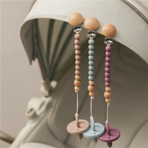 1pc Kids Pacifier Dummy Luxury Nipple Chain Soother Feeder Pacifier Silicone Crochet Beads Food Grade Baby Accessories