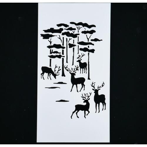 1PC Christmas Deer Tree Shape Reusable Stencil Airbrush Painting Art DIY Home Decor Scrap booking Album Crafts
