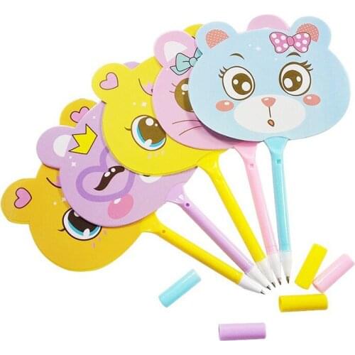 10pcs / pack Cute Cartoon Fan Ball Pens Office School Supply Stationery Birthday Gift NK-Shopping