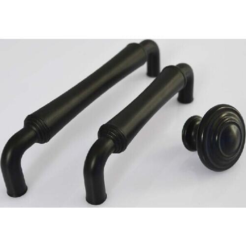 128mm modern simple black furniture handles black kitchen cabinet cupboard drawer tv cabinet knobs pulls handles 96mm 5"