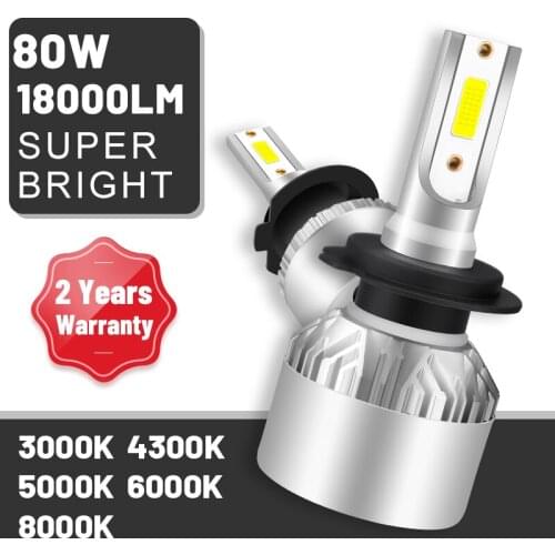 Carlitek H11 LED Headlight H4 H7 H1 H8 H9 9005 9006 HB3 HB4 3000K 4300K 5000K 6000K 8000K 2PCS Auto Bulbs For BMW Audi Ford KIA
