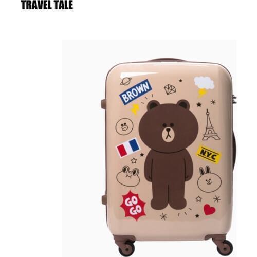 20"24" Inch Spinner Bear Cabin Luggage Cute Travel Suitcase For Children