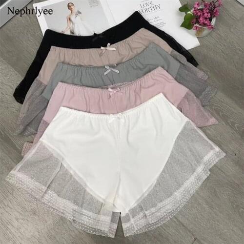 2021 New Arrival Summer Women Safety Shorts Solid Color Lace Underwear Girls Shorts Mid Waist Boy Shorts Outdoor Homewear P329