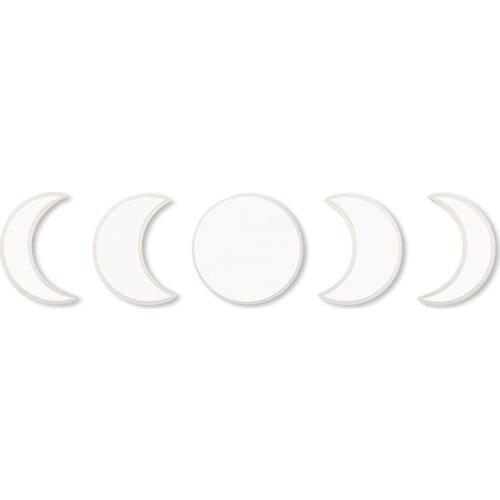 5pcs Moon Phase Decorative Mirror Wall Stickers Wall Decal Home Decor Poster
