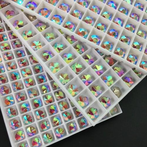 Swarovsky 50pcs Nail Crystal Glass Strass 3D Symphony Color Glass Gem Rhinestone For 3D Nail Art Decoration Supplies Jewelry